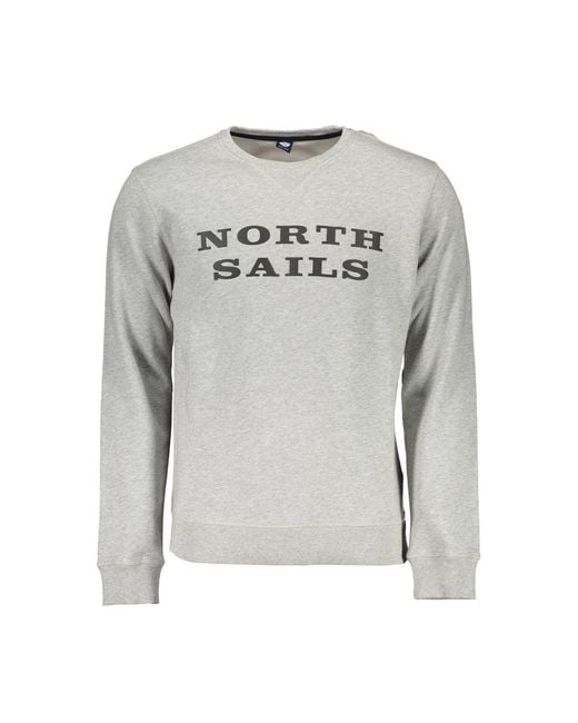 North Sails Gray Grigio Cotton Men Sweatshirt for men