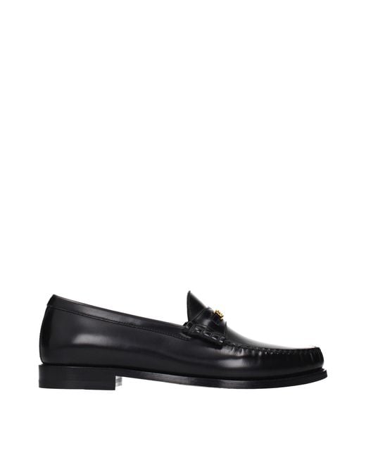 Céline Black Leather Slip-On Loafers for men