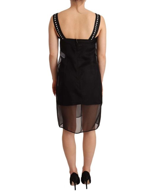Dolce & Gabbana Black Elegant Sheath Mini Dres With Crystal