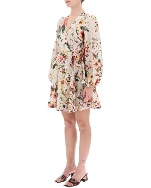 Zimmermann Lexi Wrap Mini Dress in White for Men Lyst