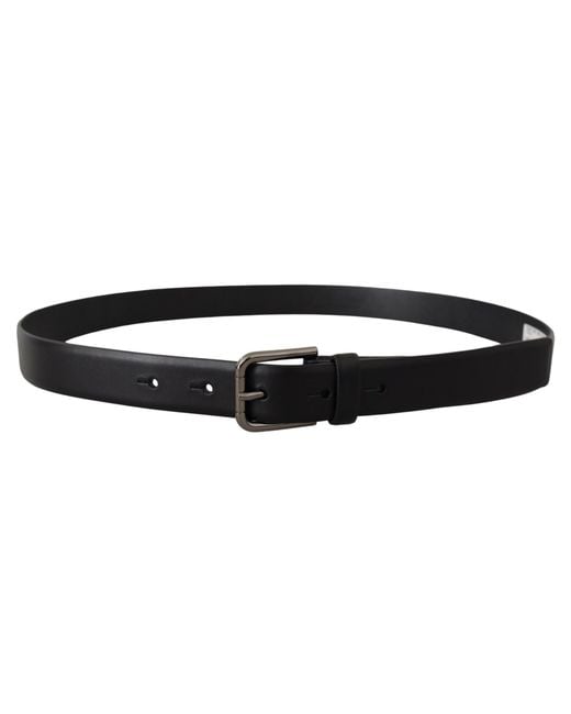 Dolce & Gabbana Black Elegant Leather Classic Belt for men