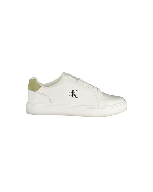 Calvin Klein White Bianco Polyurethane Men Sneaker for men