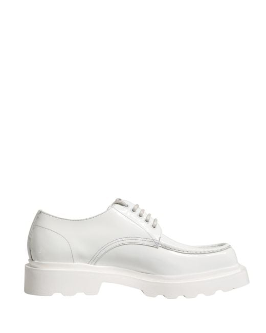 Dolce & Gabbana White Leather Chunky Sole Derby Shoes for men