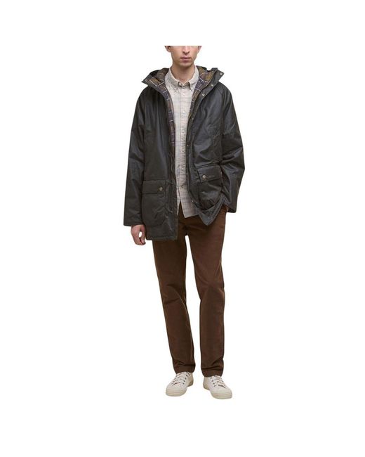 Barbour Black Green Cotton Parka for men