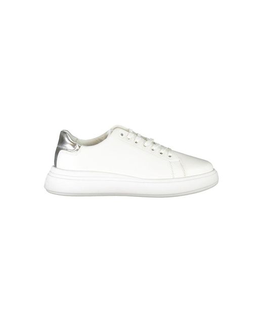 Calvin Klein White Chic Sneakers With Contrast Details