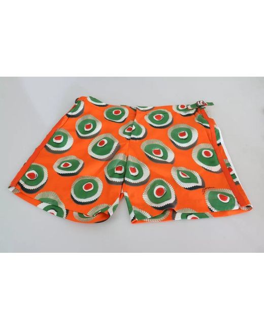Dolce & Gabbana Black Orange Cupcake Beachwear Shorts Swimwear for men