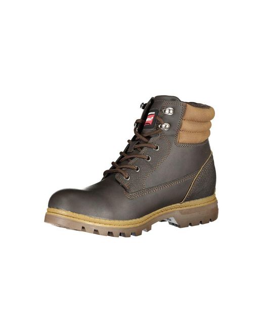 Carrera Brown Elegant Lace-Up Boots With Contrast Details for men