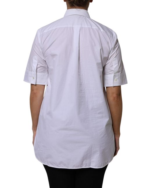 Dolce & Gabbana Purple White Cotton Short Sleeves Collared Polo Top for men