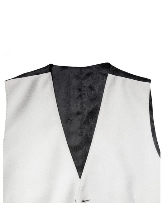 Dolce & Gabbana Gray Wool Dress Formal Waistcoat Vest for men