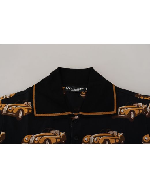 Dolce & Gabbana Black Classic Cars Polo Shirt Tsh7513 for men