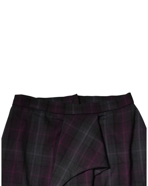 Bencivenga Black Multicolor Checkered Ruffle High Waist Mini Skirt
