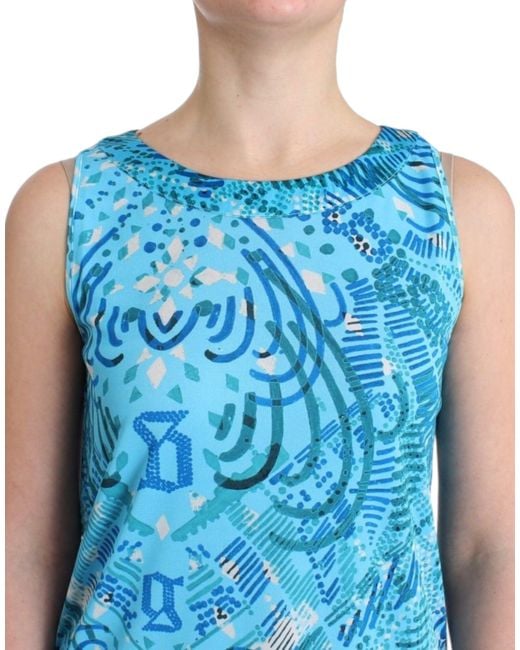 John Galliano Printed Top Blue Sig11879-3