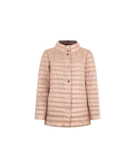 Herno Pink Multicolor Polyamide Coat