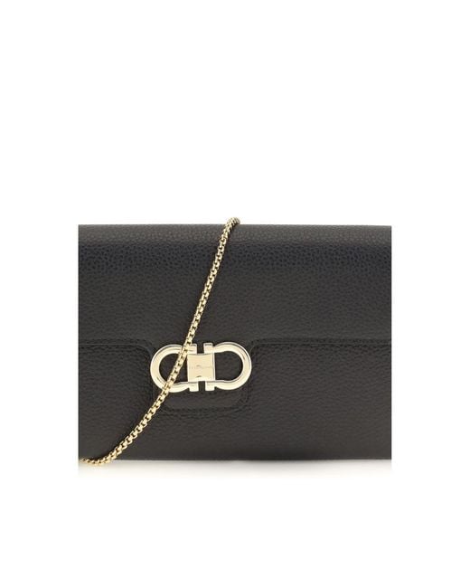 Ferragamo Black Calf Leather Bos Taurus Wallet
