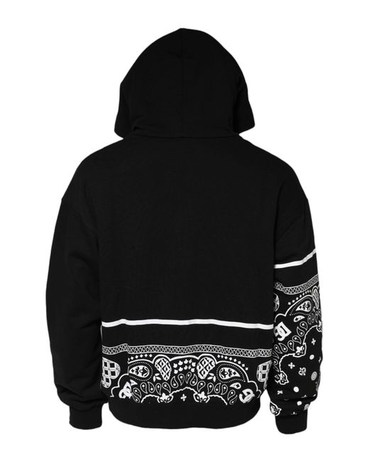 Dolce & Gabbana Black Bandana Hooded Men Sweatshirt Sweater for men
