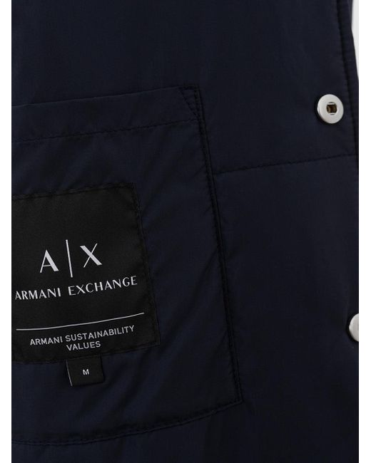 Armani Exchange Blue Elegant White Wool Hooded Cardigan for men