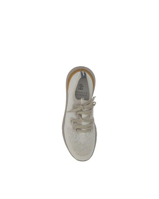 Brunello Cucinelli Natural White Cotton Athletic Sneakers for men