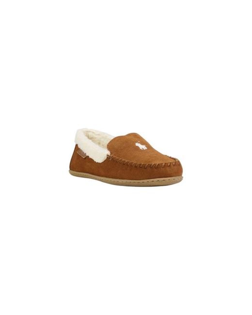Ralph Lauren Brown Suede Leather Slippers