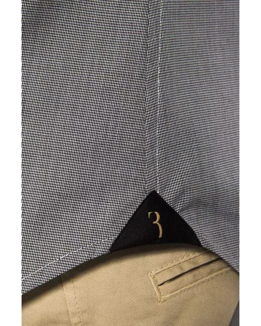 Billionaire Italian Couture Gray Elegant Monogrammed Cotton Shirt for men