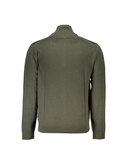 Napapijri Green Elegant Half-Zip Sweater for men