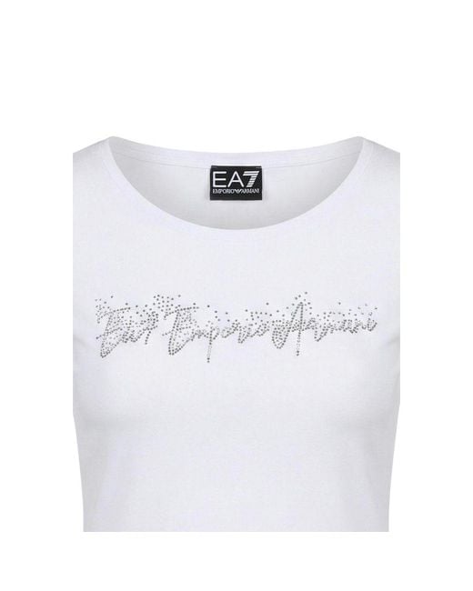 EA7 White Elastane T-Shirt