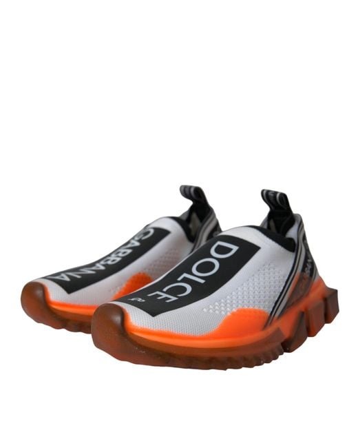 Dolce & Gabbana Orange Slip On Sorrento Sneakers Shoes