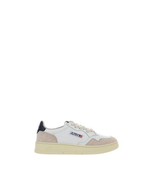 Autry White Calf Leather Bos Taurus Low Top Sneakers for men