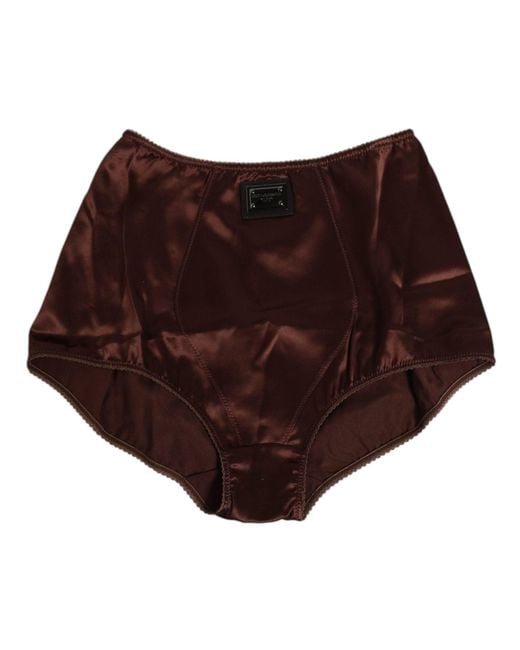 Dolce & Gabbana Brown Silk Stretch High Waist Girdle Underwear