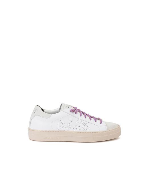 P448 White John Leather Sneakers