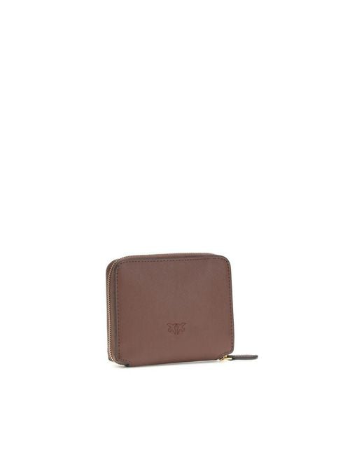 Pinko Brown Calf Leather Bos Taurus Wallet