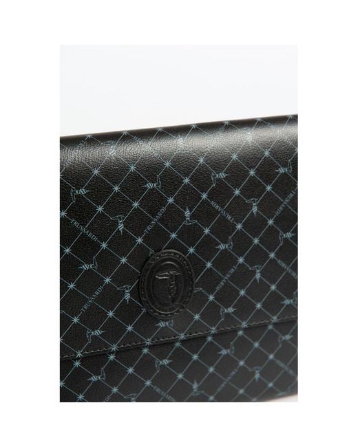 Trussardi Black Polyester Men Clutch for men