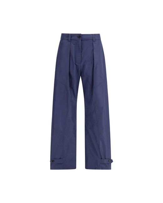 Pinko Blue Polyester Casual Pants