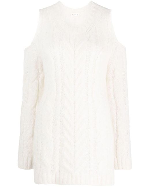 P.A.R.O.S.H. White Off-Shoulder Crochet Jumper