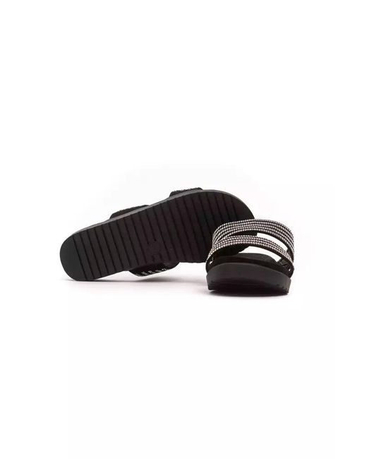 Péché Originel Black Silver Textile Sandal