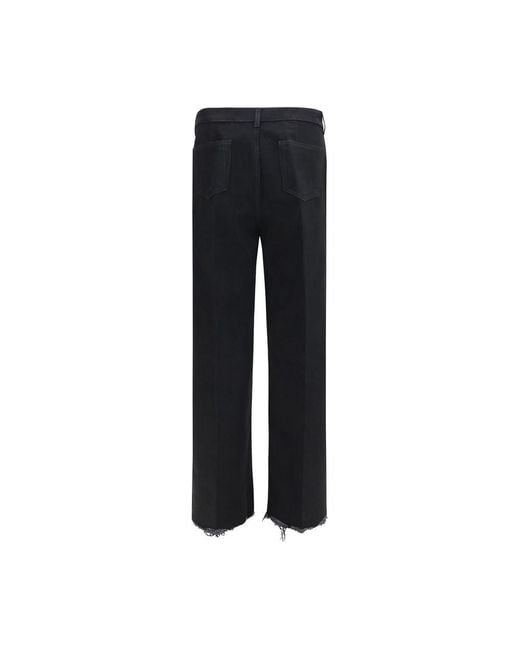 Rick Owens Black Cotton Flared Jeans for men