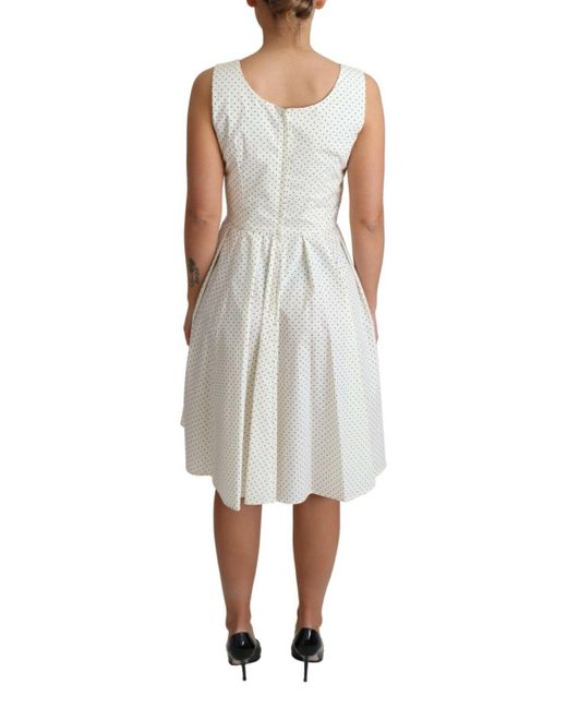 Dolce & Gabbana Multicolor White Polka Dotted Cotton A-line Dress