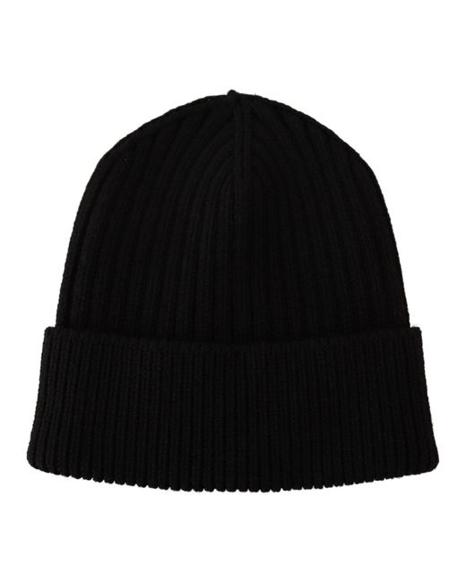 Dolce & Gabbana Black Wool Knit Winter Hat