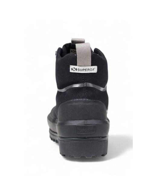 Superga Blue Black Fabric Athletic Sneakers