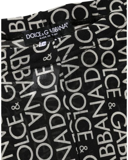 Dolce & Gabbana Black White All Over Print Sheer Stretch Tights Socks
