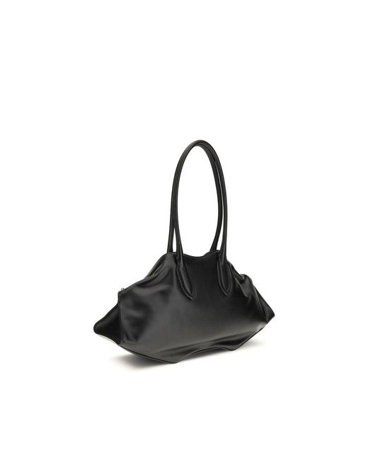 McQueen Black Calf Leather Bos Taurus Shoulder Bag