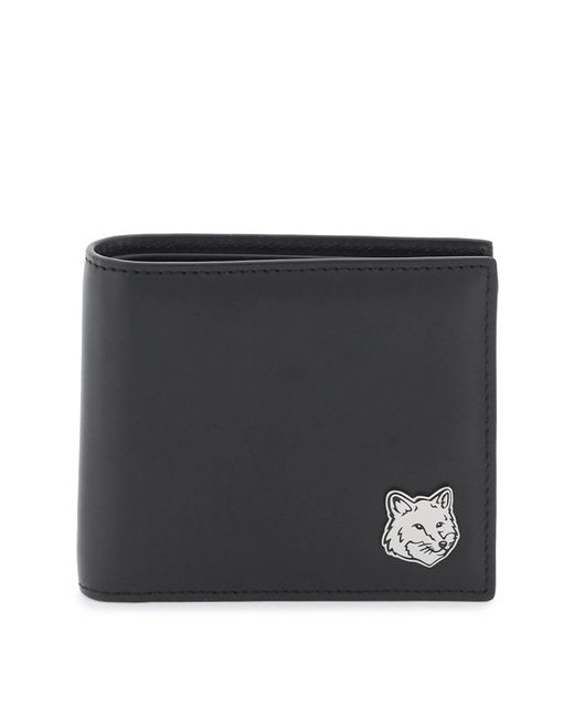 Maison Kitsuné Black Fox Head Bi-Fold Wallet for men