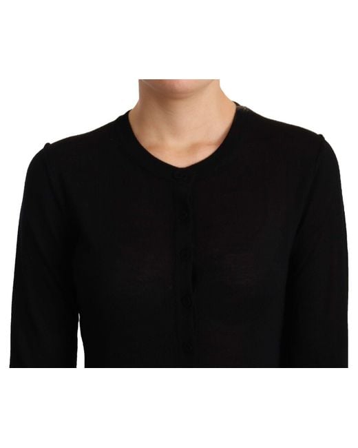 Dolce & Gabbana Black Elegant Cashmere Cardigan