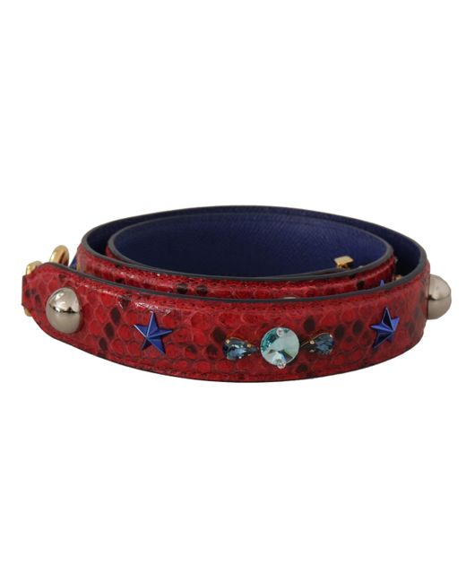 Dolce & Gabbana Black Exotic Leather Crystals Shoulder Strap