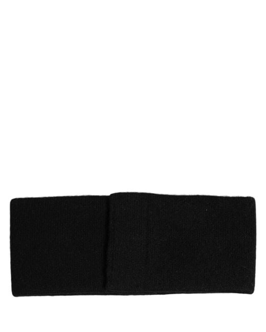 Dolce & Gabbana Men Black Cashmere Logo Plaque Head Band One Size Hat for men