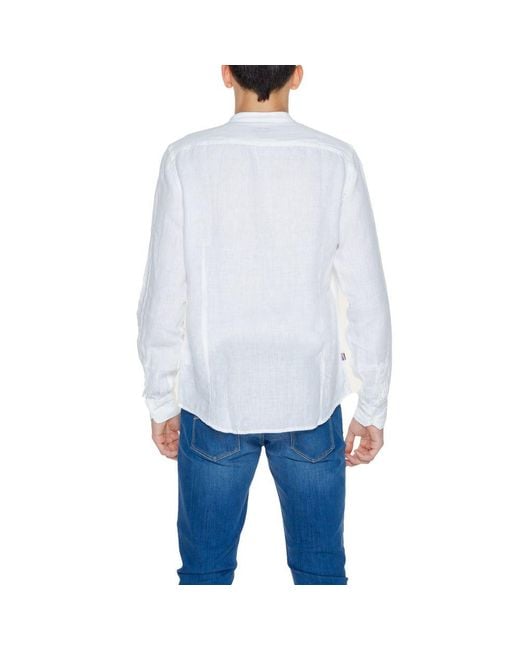 Blauer White Linen Shirt for men