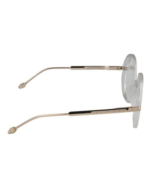 Philipp Plein Metallic Transparent Cellulose Acetate Glasses (frames) for men