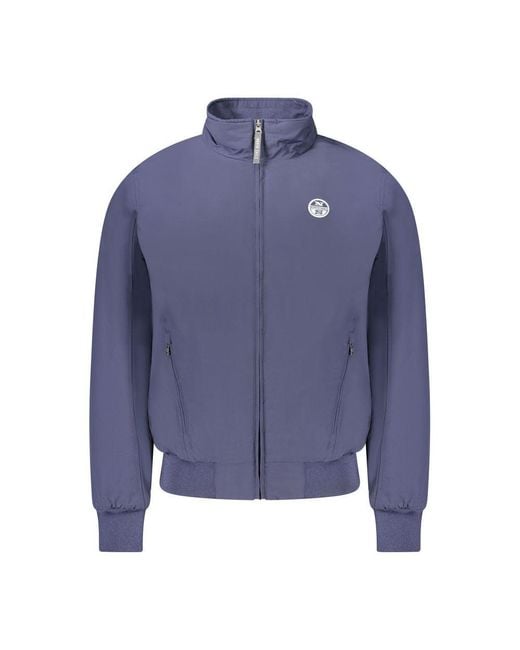 North Sails Blue Polyester Men's Bomber Jacket for men