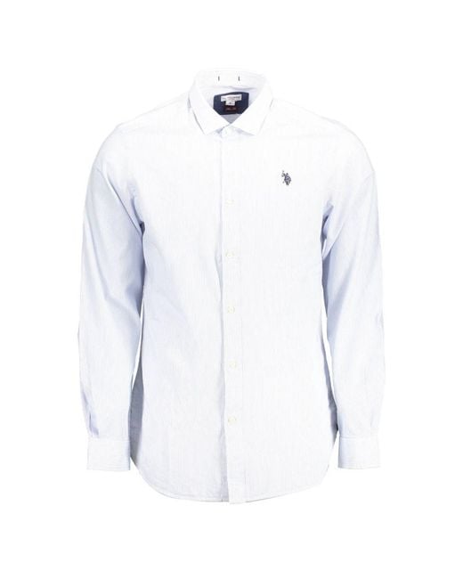 U.S. POLO ASSN. Light Blue Cotton Men Shirt for men