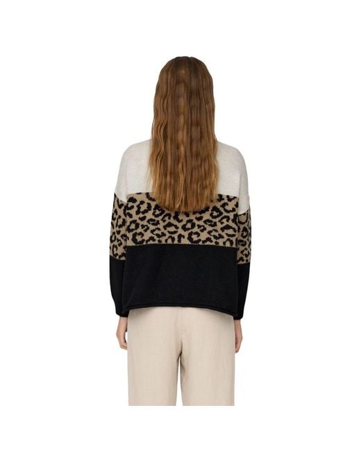 ONLY Black Bicolor Marabou Sweatshirt