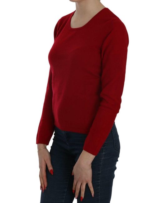 Mila Schon Red Mila Schön Elegant Cashmere Pullover Blouse